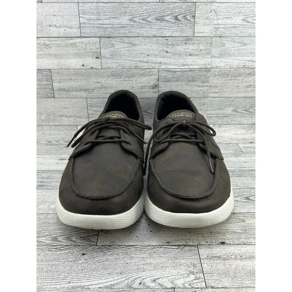 Skechers On-The-Go Men 12 Chocolate Brown Boat Shoes Loafers 53801 Goga Max